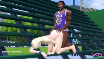 Girlfriend cheats in front of boyfriend with basketball player