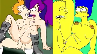 Marge Simpson and her son Bart are fucking