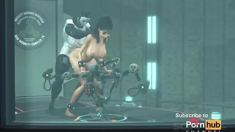 Sci-Fi sex machine. A super sexy brunette gets fucked by humanoid robot shemale