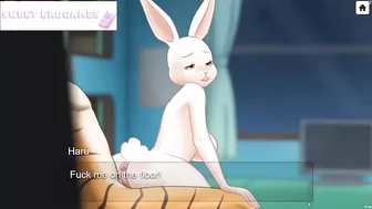 Haru's secret life chapter #4 FINALLY a huge cock breaks the bunny's pussy Beastars