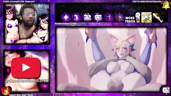 Big Breast Ahri Takes A Full Nelson Creampie Deep Inside Her Tight Bald Pussy While Squirting