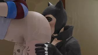 Catwoman eating Harley Quinn's ass (No Sound)