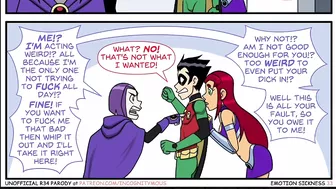 Teen Titans Emotobat Sickness Part 4 - Threesome Robin with Vin and Starfire