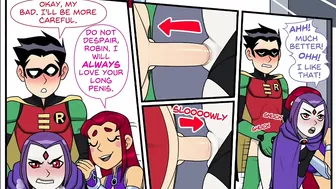 Teen Titans Emotobat Sickness Part 4 - Threesome Robin with Vin and Starfire