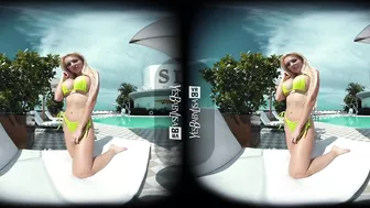 BIG FAKE TITS IN VR 3D 4K AT THE POOL - VIRTUAL REALITY BIMBO MICRO BIKINI FUCK 360/180