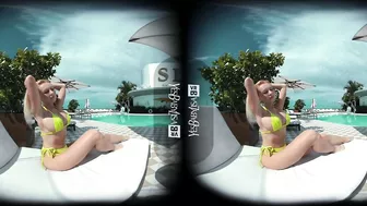 BIG FAKE TITS IN VR 3D 4K AT THE POOL - VIRTUAL REALITY BIMBO MICRO BIKINI FUCK 360/180