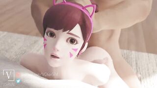 Dva from Overwatch Fucking in Doggystyle Position 3D Animation