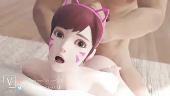 Dva from Overwatch Fucking in Doggystyle Position 3D Animation