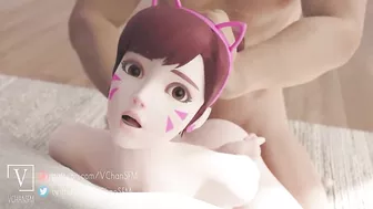 Dva from Overwatch Fucking in Doggystyle Position 3D Animation