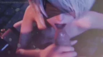 2B sucks cock and gets a cumshot