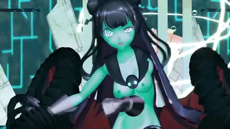 Kancolle Light Cruiser Demon Hentai Nude Dance Monster Girl MMD 3D Dark Green Body Color Edit Smixix