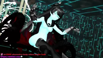 Kancolle Light Cruiser Demon Hentai Nude Dance Monster Girl MMD 3D Dark Green Body Color Edit Smixix