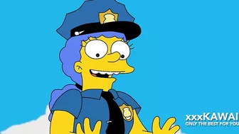 Police Marge tries to arrest Snake but he fucks her. - The Simpson hentai