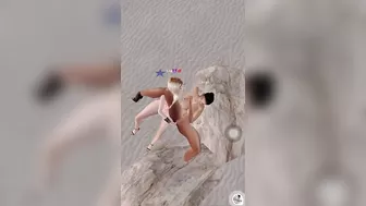 Lesbians Fingering at the Beach