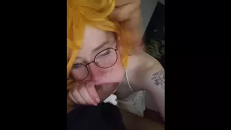 My promised neverland emma suck , deep blowjob, skinny, small Teen cosplay