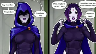 Adults teen titans Raven ask beast boy a hot massge that end up in a hard fuck