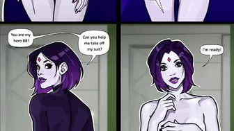 Adults teen titans Raven ask beast boy a hot massge that end up in a hard fuck