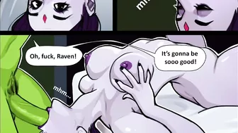 Adults teen titans Raven ask beast boy a hot massge that end up in a hard fuck