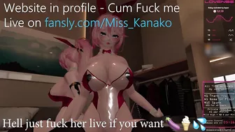 Vtuber Kanako wears a bunny suit for viewers while they tease this lewdtuber!