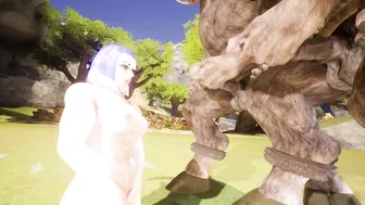 a group of furry minotaurs watch as they fuck two and in the end they all go for her | 3D Porn Wild