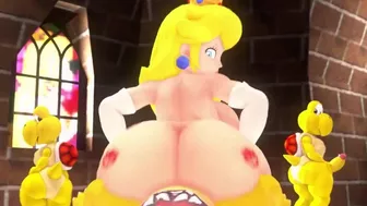 Princess Peach destroy bowser cock on reverse cowgirl