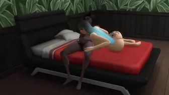 Sim lesbians big tits deep sucking