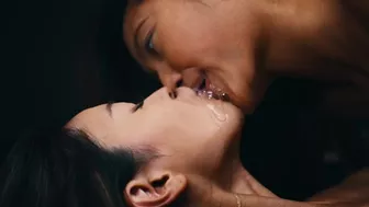 Hot Asian chicks licking each other and milking