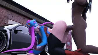 Fucking a big ass in the parking lot 4K Animation