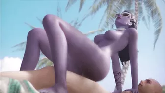 Xordel Widowmaker Beach intense anal riding on the beach hot tasty big ass enjoying big cock with her lover on her hot vacation