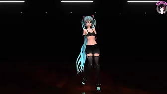 Hatsune Miku Dancing In Sexy Black Tight Clothes (3D HENTAI)