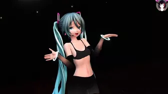 Hatsune Miku Dancing In Sexy Black Tight Clothes (3D HENTAI)