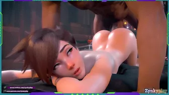 Overwatch tracer is fucked very rich with big cock with cum inside