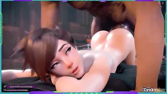 Overwatch tracer is fucked very rich with big cock with cum inside