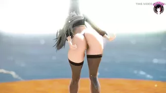 Huge Ass Cat Girl Dancing In Sexy Black Stockings (3D HENTAI)