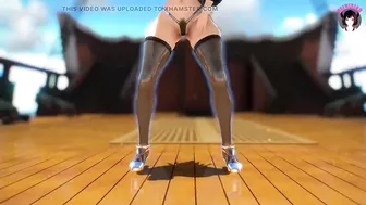 Huge Ass Cat Girl Dancing In Sexy Black Stockings (3D HENTAI)