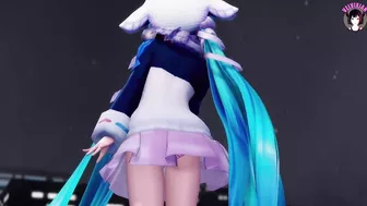 Hatsune Miku Dancing (Cute Ass Panties) + Gradual undressing (3D HENTAI)