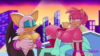 Rouge The Bat Gets Cucked By Amy Rose