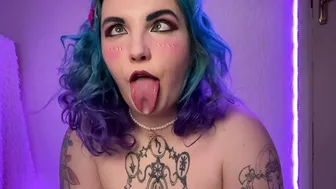 Yummy blowjob withlot of saliva from cute anime girl ahegao style