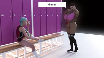 Lisa without panties in the locker room ends up squirting on her friend's face