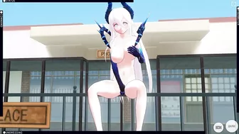 3D HENTAI Diabla masturbates in public