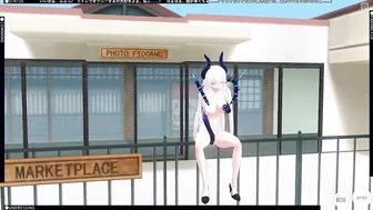 3D HENTAI Diabla masturbates in public