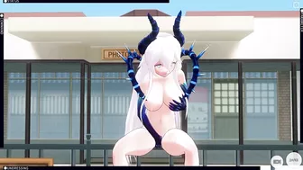 3D HENTAI Diabla masturbates in public