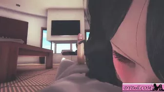 Hot 3D Anime girlfriend with huge boobs sits on my face