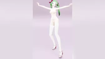 Hatsune Love Cycle, Vertical Screen - Strip Dance, Nude, 3D, Dark Green Hair, Color Edit smixix