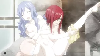 Fairy Tail OVA bath scene [nude filter]