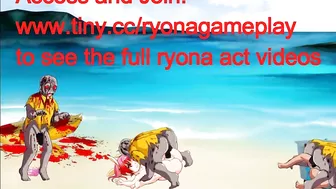 Cute 18 lady has sex with monsters men in Sp beach hentai game