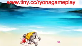 Cute 18 lady has sex with monsters men in Sp beach hentai game