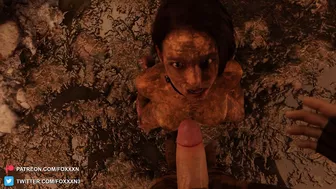 Jill Valentine gives Muddy BDSM Blowjob