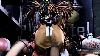 Fnaf Scrap.B Foursome w/Blowjob