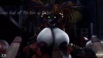 Fnaf Scrap.B Foursome w/Blowjob